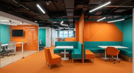Modern vibrant workspace