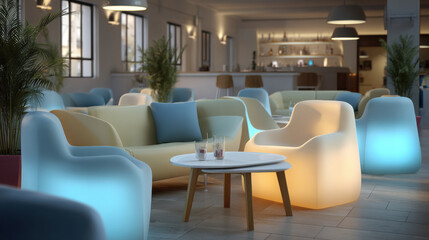 furniture that responds to voice and facial expressions creating dynamic interaction