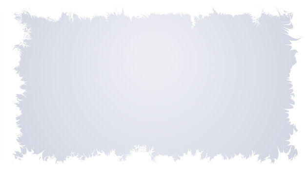 Frosted ice frame on gray background. Frozen glass border with icy texture. Winter banner design resembling a frozen window. EPS10 vector illustration.