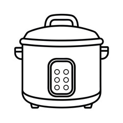 Outline drawing of a modern rice cooker with control buttons