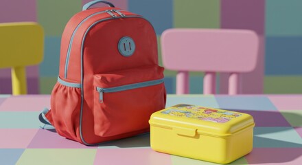 Colorful school lunch