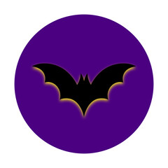 a bat icon on the purple circle, halloween 