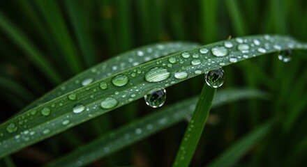 Dew Drops on Grass