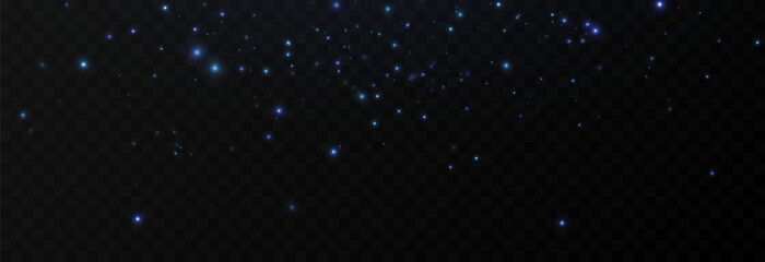 Vector magic glow. Shimmering light png, sparkling magic dust png. Magic blue light particles.