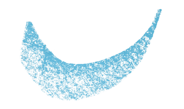 Light blue crayon brush stroke isolated on transparent background