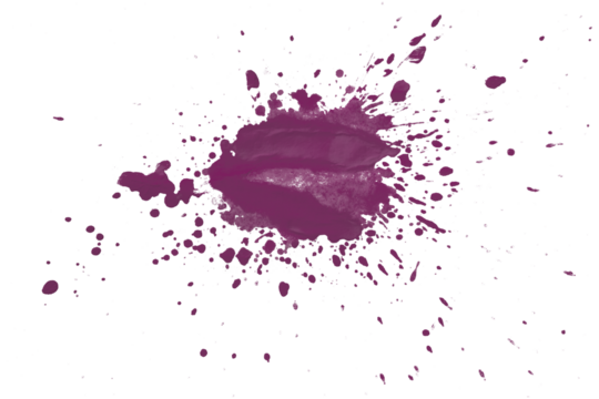 Purple splash watercolor brush isolated on transparent background