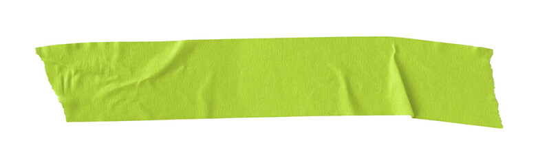 green crumpled torn tape isolated on transparent background