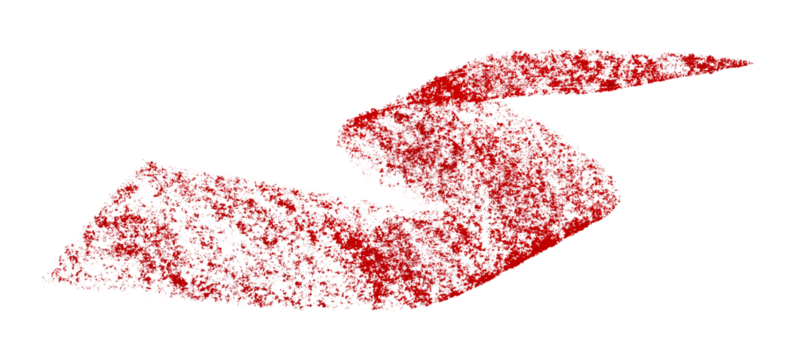 Red crayon brush stroke isolated on transparent background