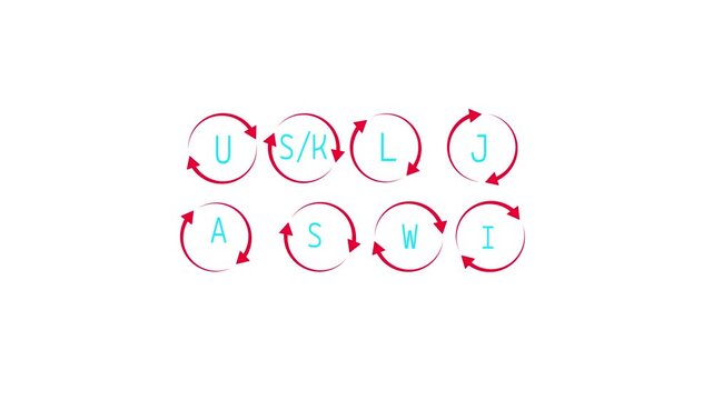 Arrows  rotation overlay effect  arrows in circle motion loop animation direction symbol  first name tetter ,video  4k professional motion  white background .
