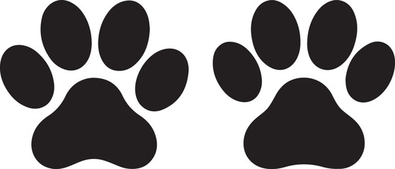 Black animal paw prints style vector illustration EPS file download