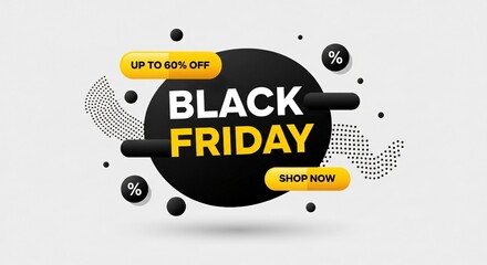 Black Friday Sale Banner Modern Design Discount Promotion Big Savings Weekend Deals Shopping Event