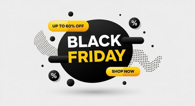 Black Friday Sale Banner Modern Design Discount Promotion Big Savings Weekend Deals Shopping Event