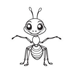Cute Cartoon Ant with Big Eyes.