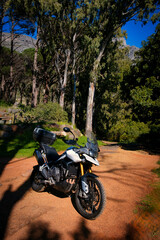 Adventure Bike on Forest Trail near Table Mountain