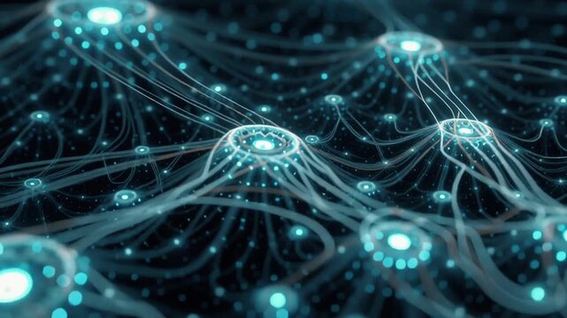 fractal circuit brain, endless zoom AI cortex, recursive neural patterns, glowing fractal nodes pulsing with data, Mandelbrot  AI processing system, mathematical beauty, infinite black neon blue tones