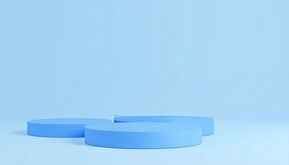 Empty cylinder podium on minimal background. Abstract minimal scene with geometrical forms. Design for product presentation. 3D rendering.