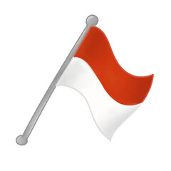Simple Indonesia Flag Icon Illustration