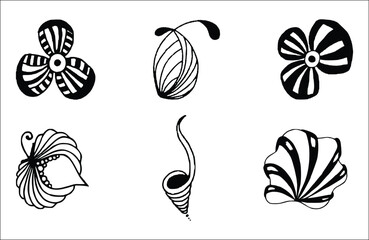 Flowers icon set. Flowers isolated on transparent background. Flowers in modern simple. Cute round flower plant nature collection. Vector illustrator.