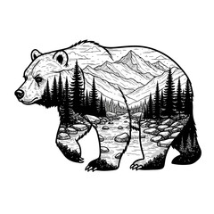Mountain on the Alaskan Bear Body SVG
