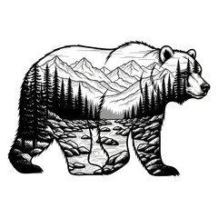 Mountain on the Alaskan Bear Body SVG
