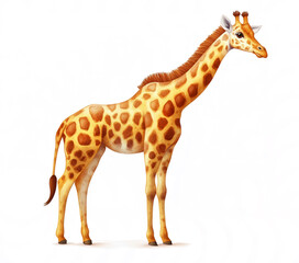 Fototapeta premium Watercolor giraffe clipart, on a transparent background