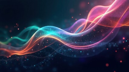 Glowing Waves Of Light And Particles abstract background