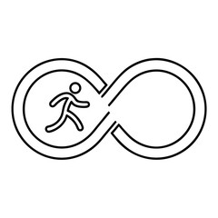 Endurance Icon Infinity Loop with Human Figure Symbolizing Perseverance and Determination