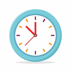 Simple Blue Clock Showing Ten Past Ten, Time Concept Illustration