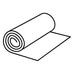 Rolled Yoga Mat Vector Illustration in Profile for Fitness or Exercise