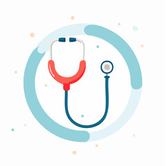 Colorful, Stylized Medical Stethoscope Depicting Healthcare and Diagnosis