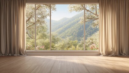 Fototapeta premium Spacious room with mountain view