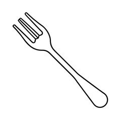 Clean outline of a traditional dinner fork for advertising and banners