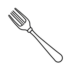 Clean outline of a traditional dinner fork for advertising and banners