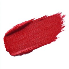 Vivid red lipstick smear texture isolated on white background swatch
