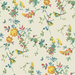 abstract, vector, monochrome, big flowers, all over textiles design, illustration digital image can be used for wrapping paper