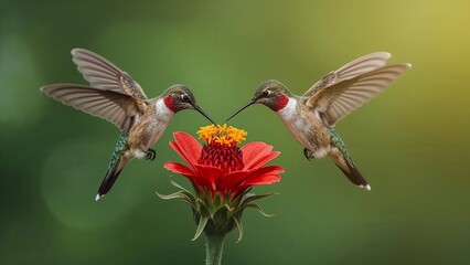 Fototapeta premium hummingbird and flower