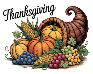 Thanksgiving Harvest Cornucopia