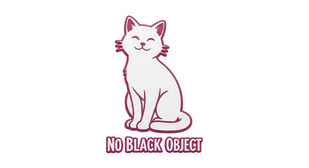 Isolated Cat Silhouette with No Black Object Text