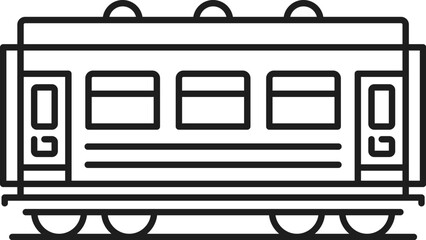 Railroad and railway icon of train wagon or subway coach, vector pictogram. Railroad and railway line symbol of metro underground and tram carriage or train railcar for public passenger transport