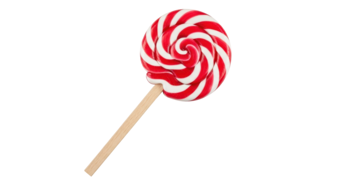 Isolated Red and White Swirl Lollipop