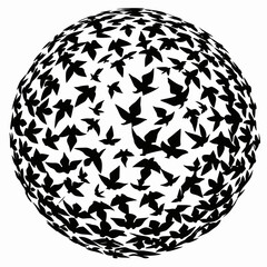 abstract sphere with black background