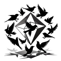 black silhouette of a bird