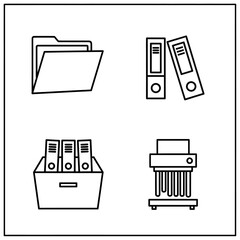 Organizing Documents A Visual Guide to File Management and Shredding Icons
