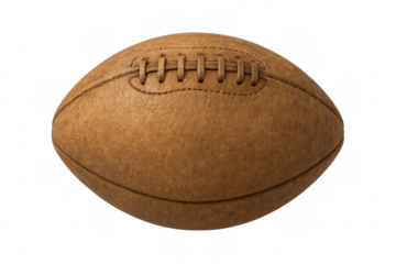 Classic leather american football ball isolated on transparent background