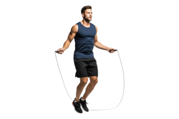 Fit Man Skipping Rope During a Workout