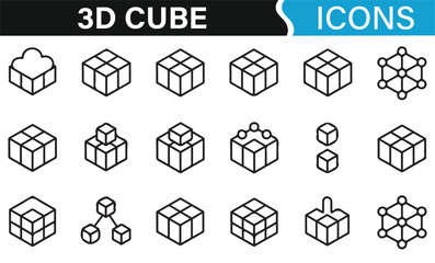 Creative 3D Cube Arrangement in Geometric Style