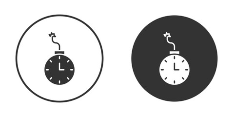 Time bomb icon in solid black flat shape glyph icons.