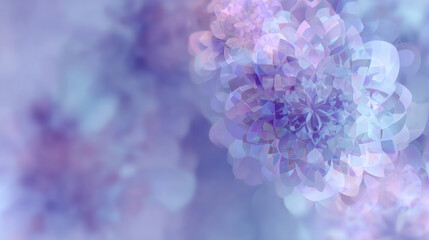 Subtle blurred mandala pattern with soft purple tones. abstract background with bokehDreamy bohemian abstract background for artistic designs.