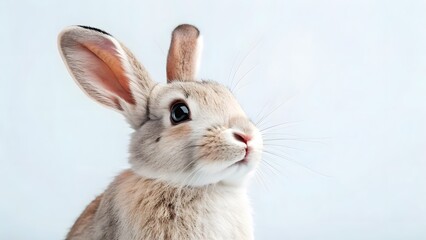 Obraz premium Adorable Rabbit Looking Up with Soft Fur and Bright Eyes