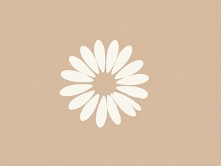 Simple white flower design on beige background